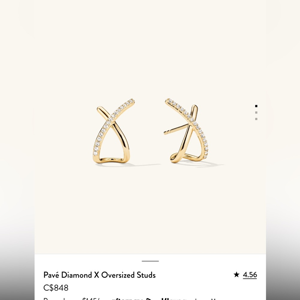 Mejuri Pavé Diamond X Oversized Studs - Picture 1 of 5
